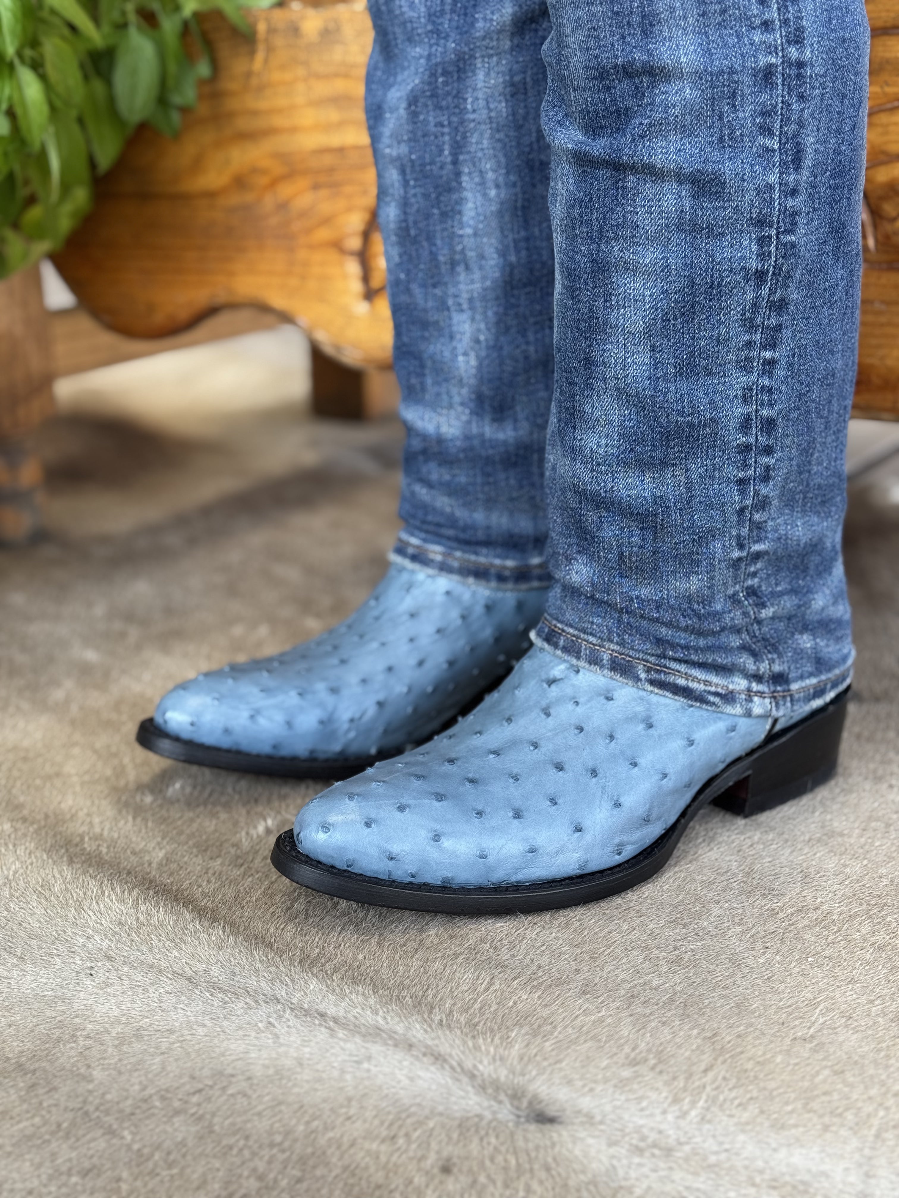 Bota Elite - Avestruz Azul Claro