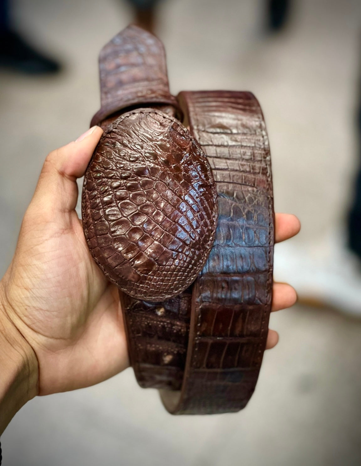 Cinturón Fino Fuscus Vaquero - Café