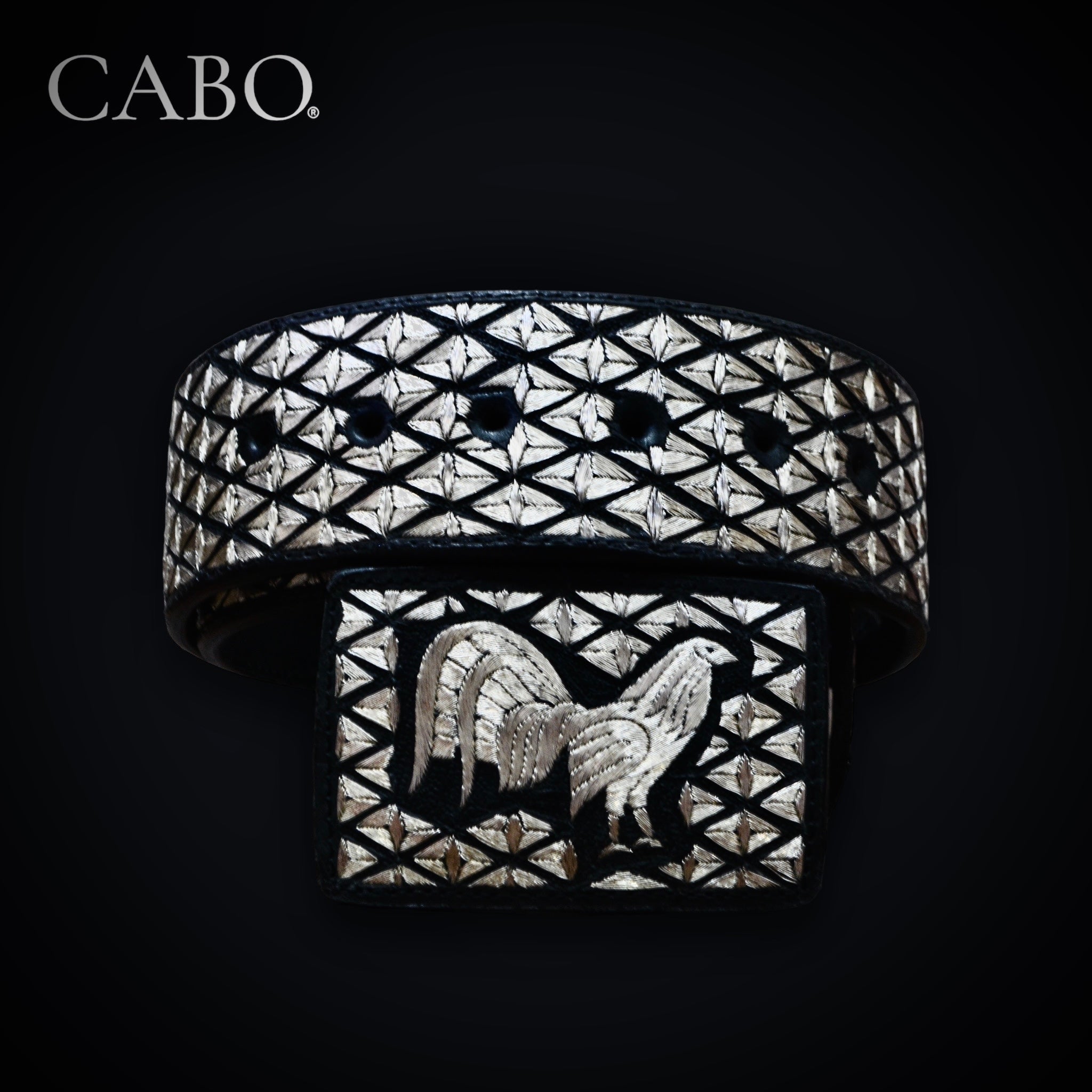 Cinturón Premium Hilo de Plata - Estilo Gallos